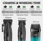 VGR 640S3 Professional 3 in 1 Hair Cutting Kit (Green) - Image 3